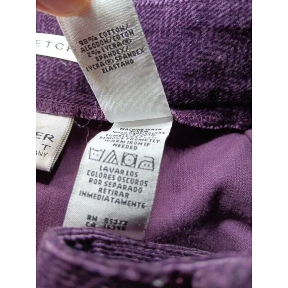 Villager Sport Liz Claiborne Women's 12 Plum Purple Chevron Corduroy Stretch - Picture 7 of 7